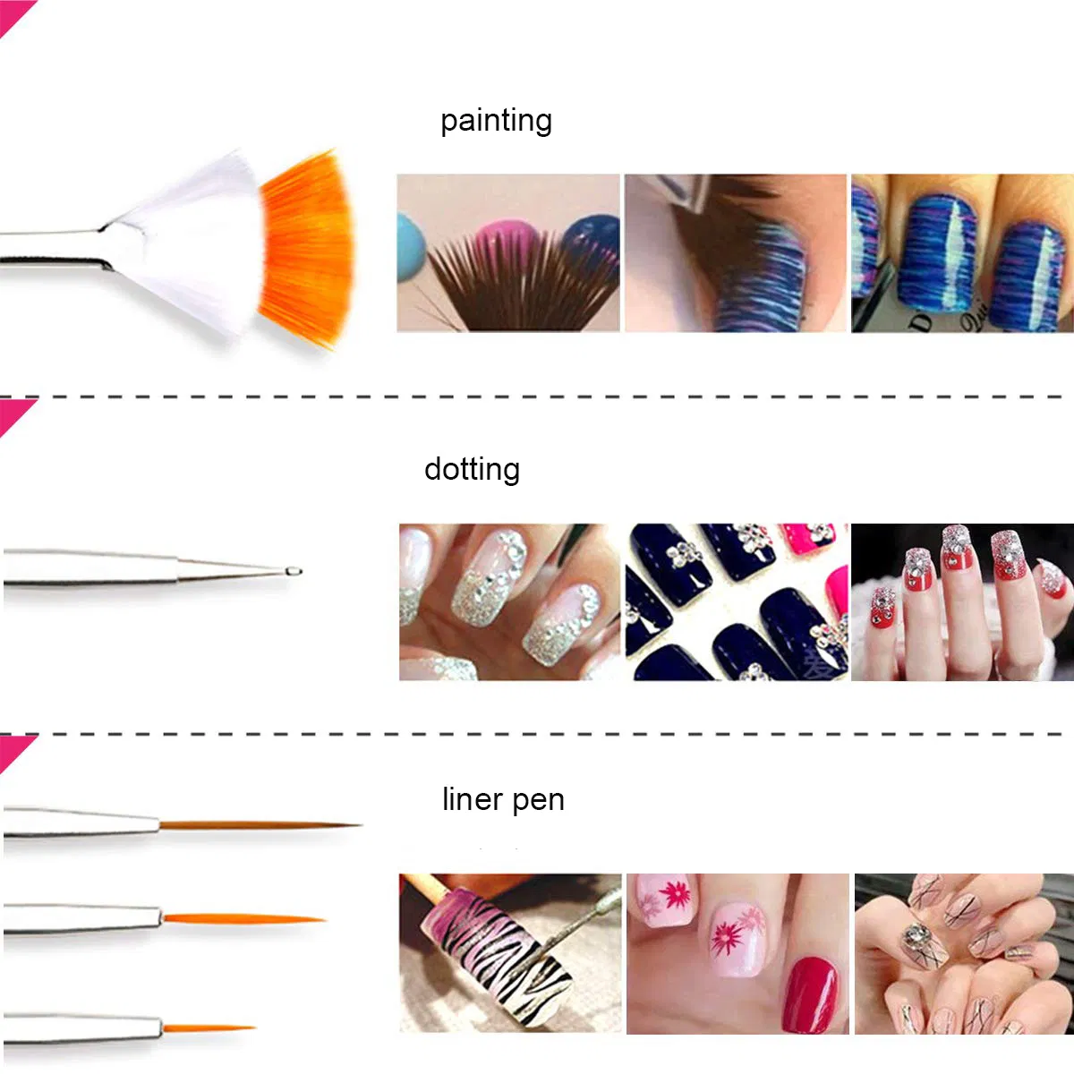 Nail Art Liner Drawing Dotting Pen Nail Decorations Set