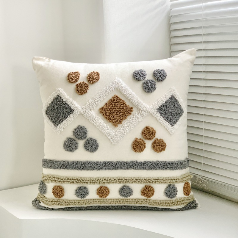 Morocco New Tufted Pillow Geometric Fringe Pillowcase