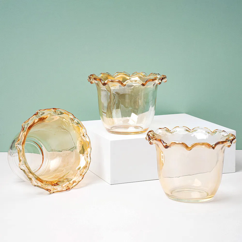 Decorative Large Glass Salad Bowl Large Transparent Ice Cream Sundae Glass Bowl Cup for Food