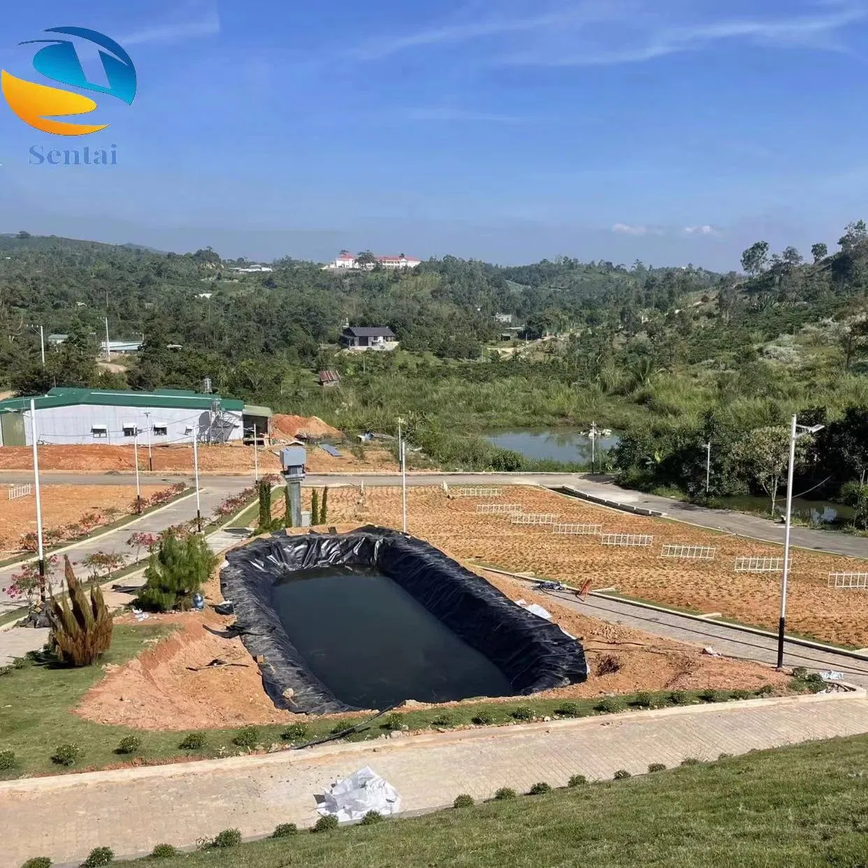 1mm 1.5mm Black HDPE Geomembrane Anti-Seepage Liner for Regulating Pool of Landfill Tailings Pond Artificial Lake and River Embankment Slope Protection