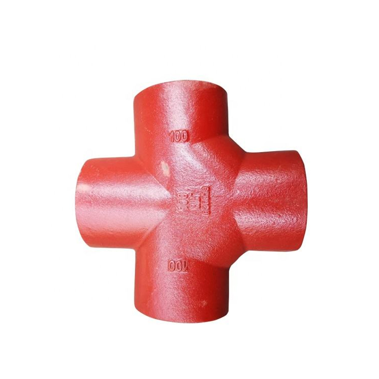 FM Ductile Cast Iron Di Grooved Reducing Cross for Fire Fighting