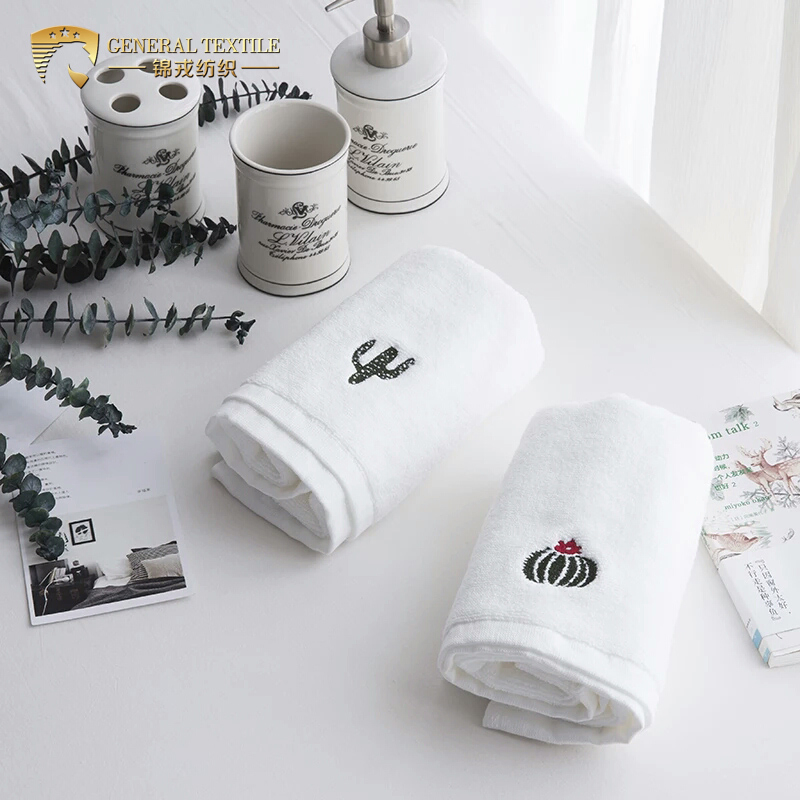 Custom 100% Cotton White Terry Color Hotel Face Towel (JRD001)