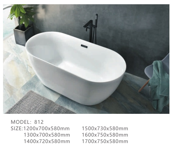 Акриловая ванна 812, белая, 1700 мм