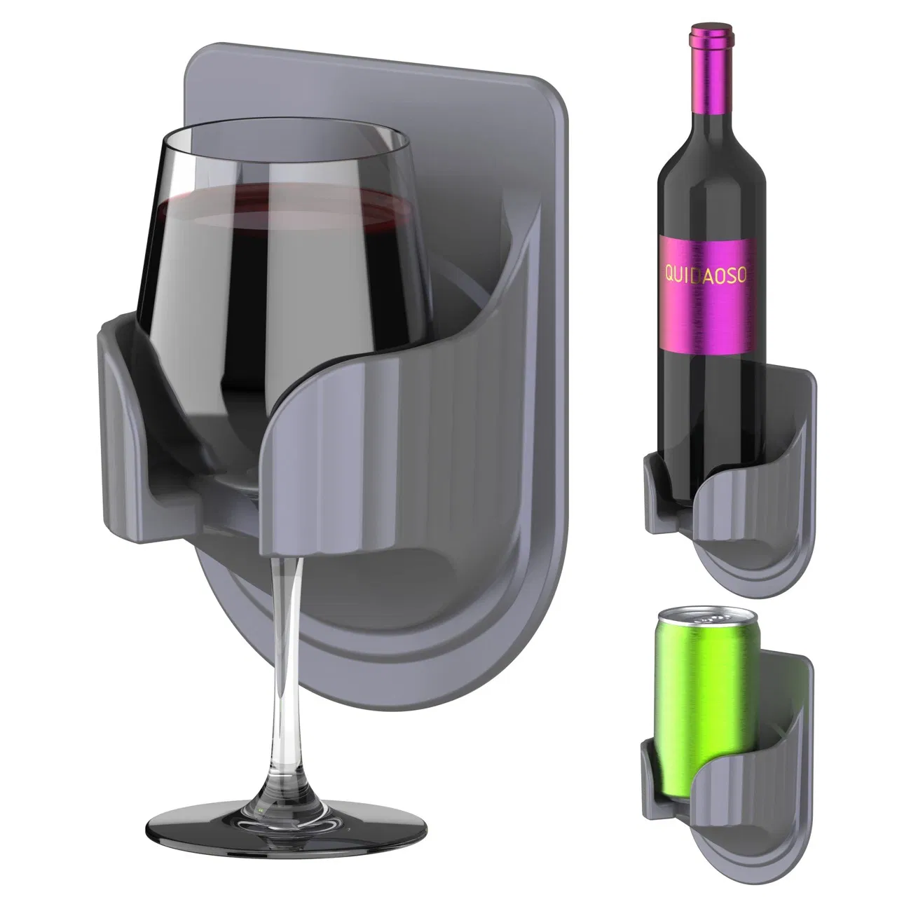 Wall-Mounted Cup Holder, Wine Glass/Beer/Can/Bottle/Beverage Holder Wyz16070