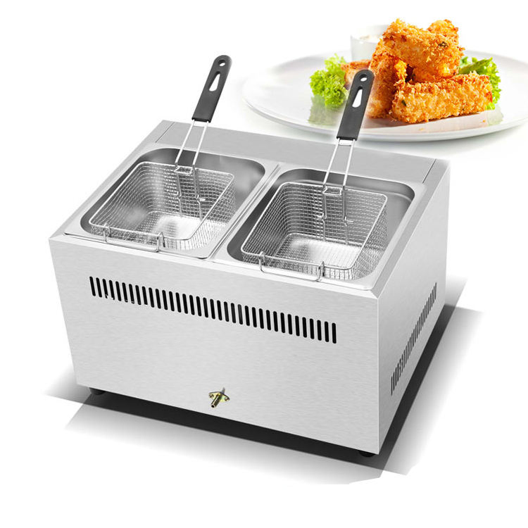 Chuangyu Cy-82e Snack Machine Temperature Control 2.5kw Double Deep Fry Potato Chicken French Electric Fryer