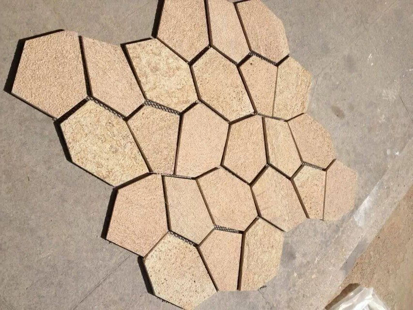 Culture Stone Gray/Black/Gold/Rusty Marble Paving Stone Veneer Flagstone with Net