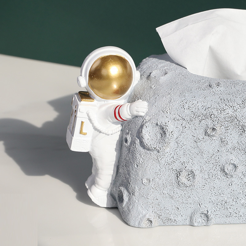 Custom Facial Tissue Paper Box Tissue Home Tabletop Resin Astronaut Tissue Box Nordic