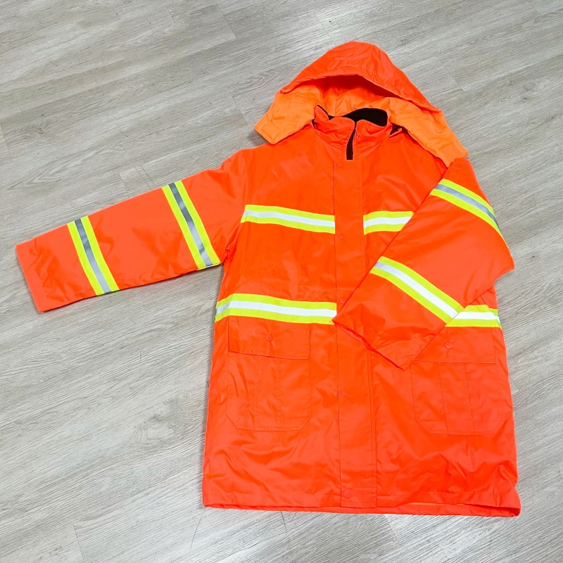 Orange 100% Waterproof Winter Warm Reflective Workwear Coat Safety Jacket