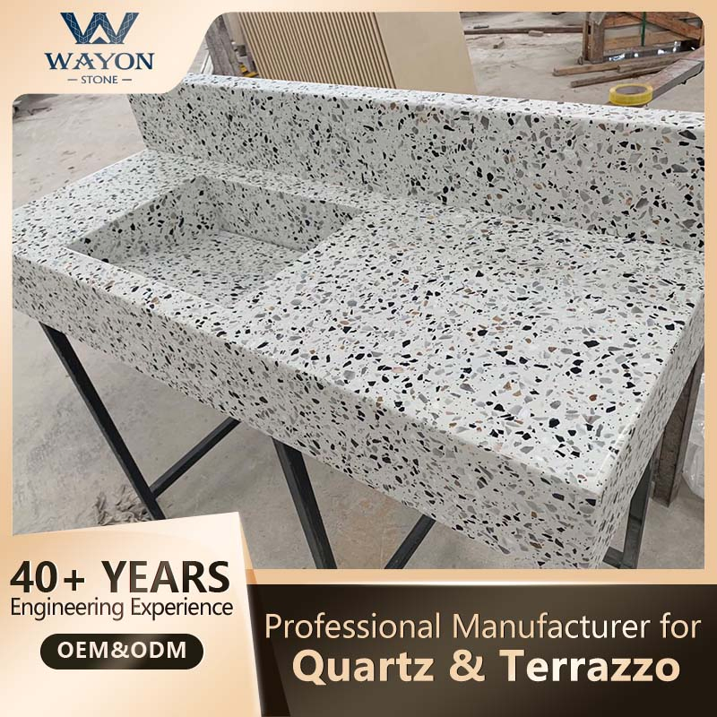 Wayon Surface Stone Board Inorganic Floor Design Terrazzo Tile Slab Floor Wall Counter Top Artificial Stone Terrazzo Stone