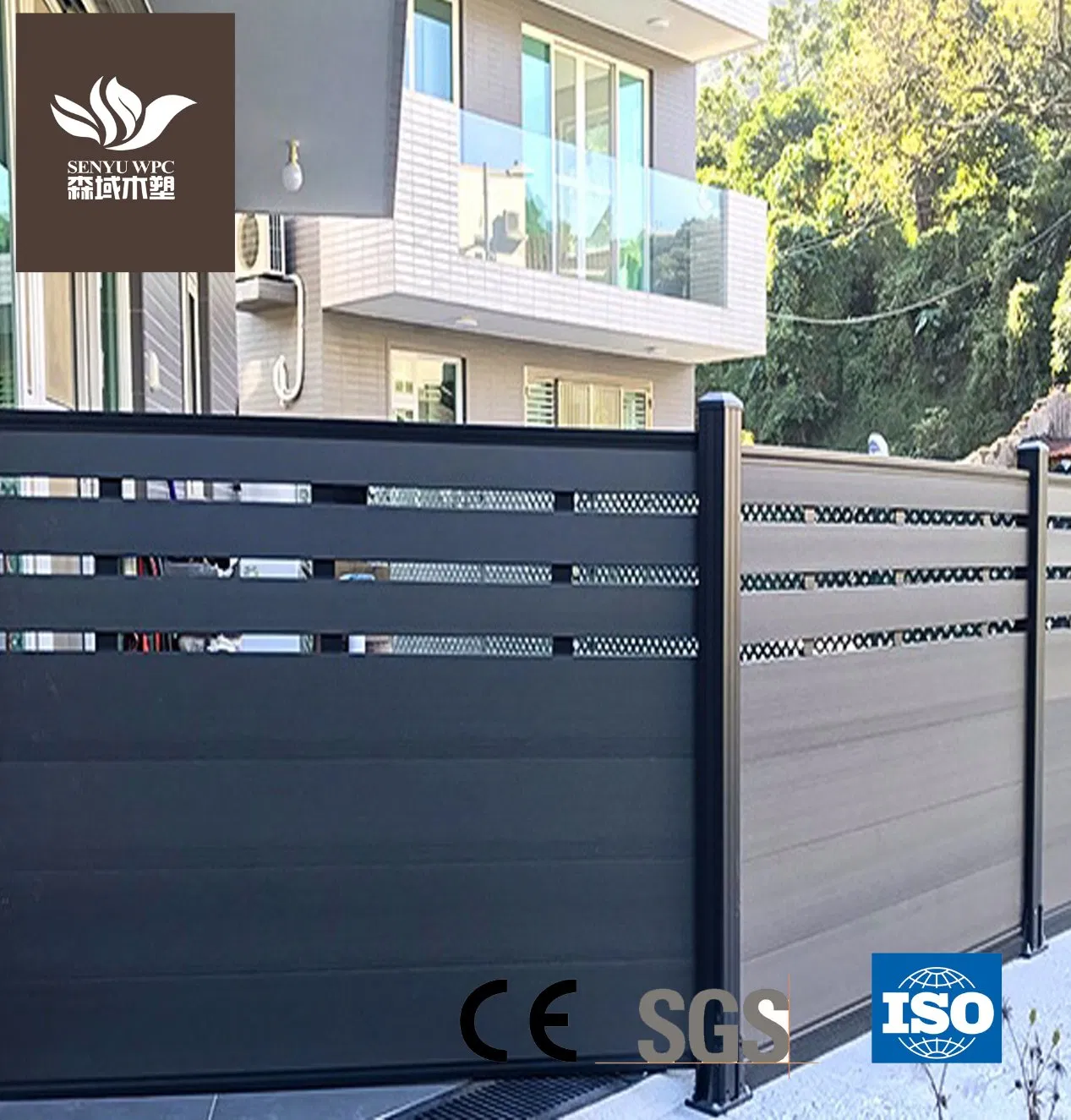 Outdoor Wood Plastic Composite WPC Fencing with Aluminium Alloy