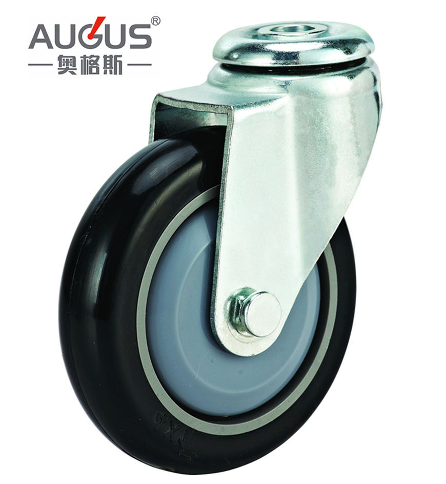 5-Inch Shopping Carts Caster with PVC Wheel Swivel Caster