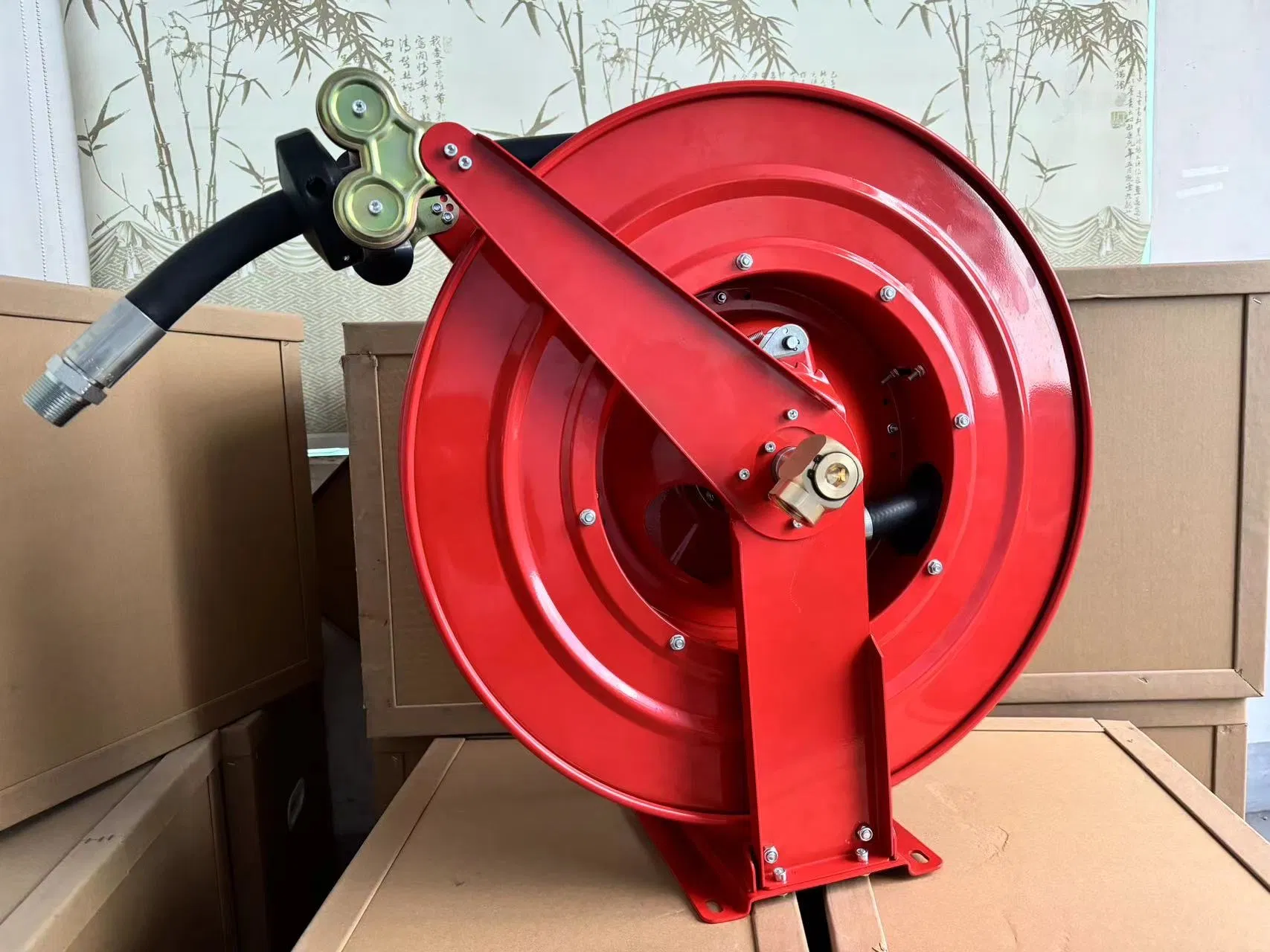 Hand Crank PU Mesh Material Auto Water Hose Reel