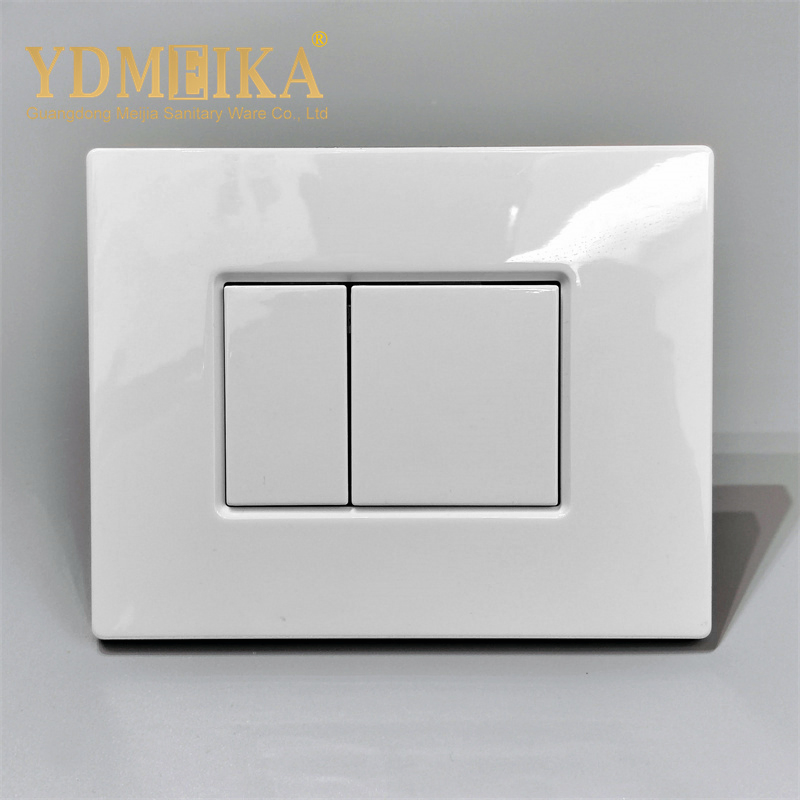Wall Mounted Toilet Bright White Dual Flush Plate Push Panel Button