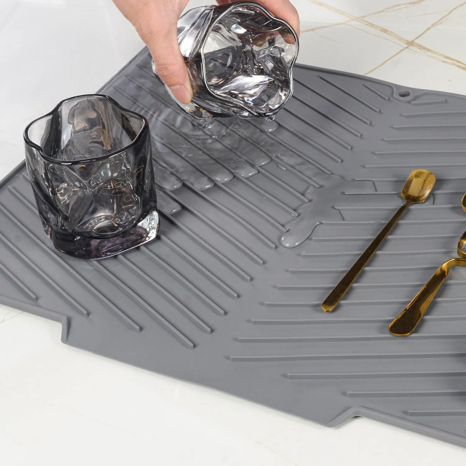 Silicone Drying Mat Silicone Water Filter Pad Easy to Clean Silicone Drying Mat Dish Drying Mat Silica Gel