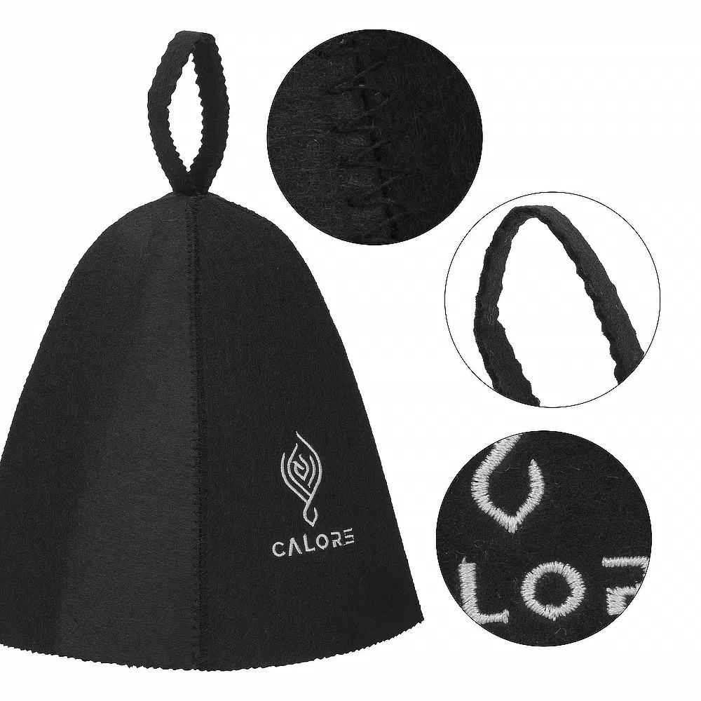 Wool Sauna Hats with Embroidery Logo, Heat-Resistant, Eco-Friendly