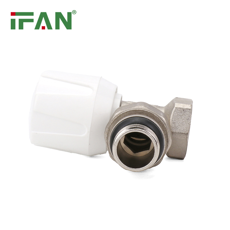 Ifan DIN16892 Brass Radiator Valve 1/2'' 3/4'' Angle Temperature Control Valve Brass Radiator Valve