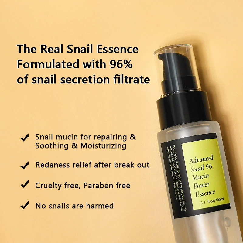 Private Label 100ml Moisturizing Anti Aging Improves Snail Advanced Snail Mucin 96% Face Essence Serum