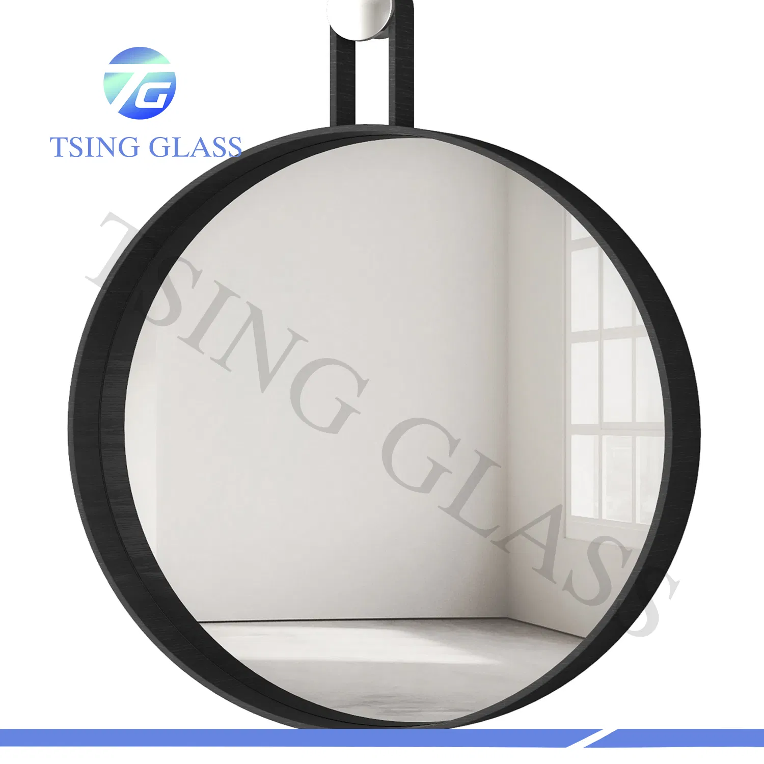 Home Decor Gold Black Rectangle Round Shape Aluminum Alloy Metal Frame Bathroom Wall Framed Mirror