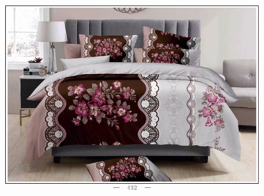 Indian Hot Selling Home Textile 120GSM Bed Sheet Set with Pillowcases