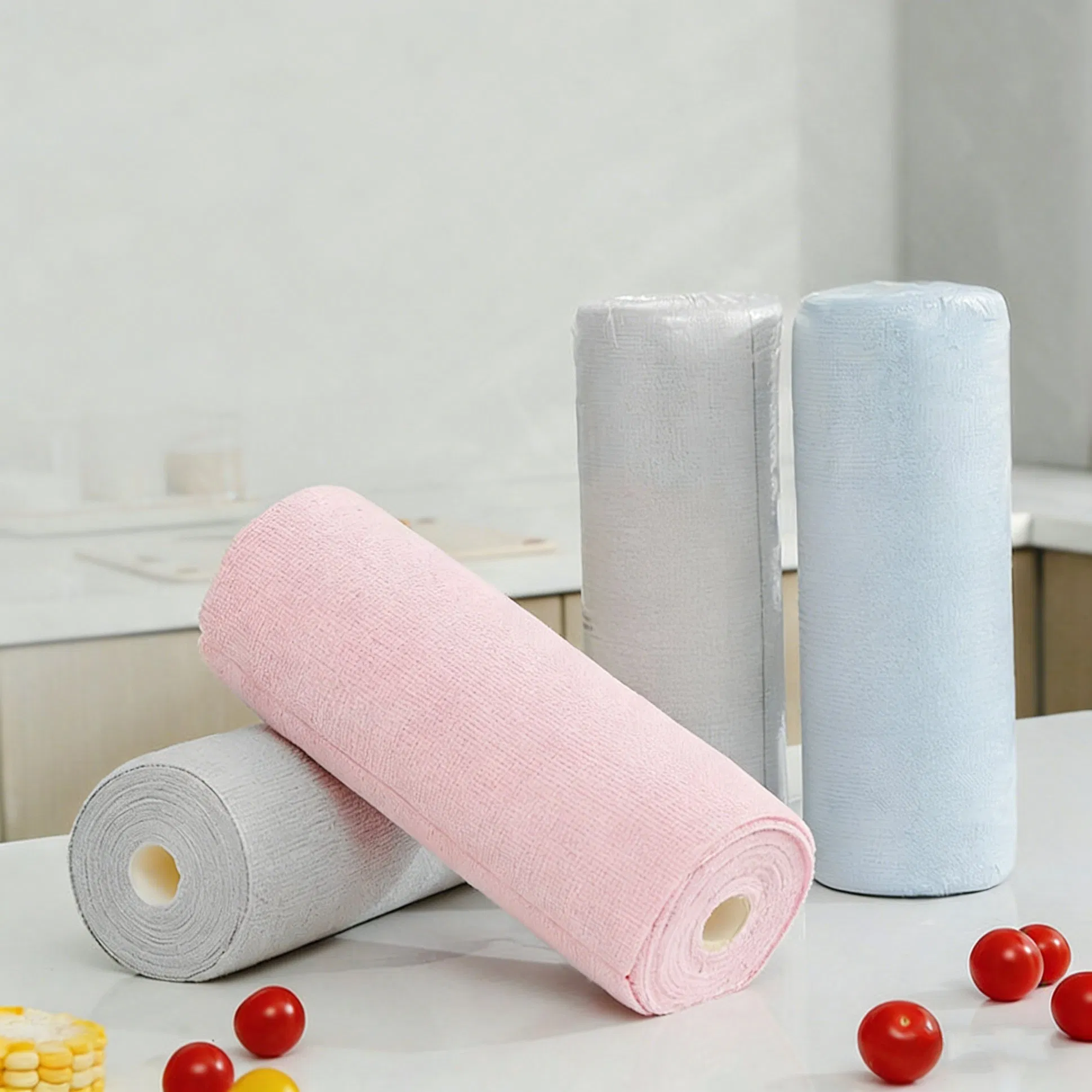 Custom Logo Microfiber Knitted Roll Rag Kitchen Tear-off Towel