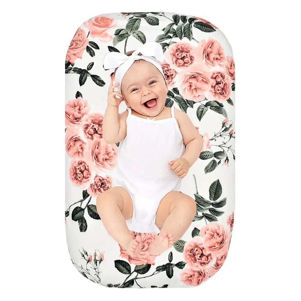 Custom Breathable Baby Lounger Cover Bamboo Breathable Removable Infant Bassinet Nest Cover