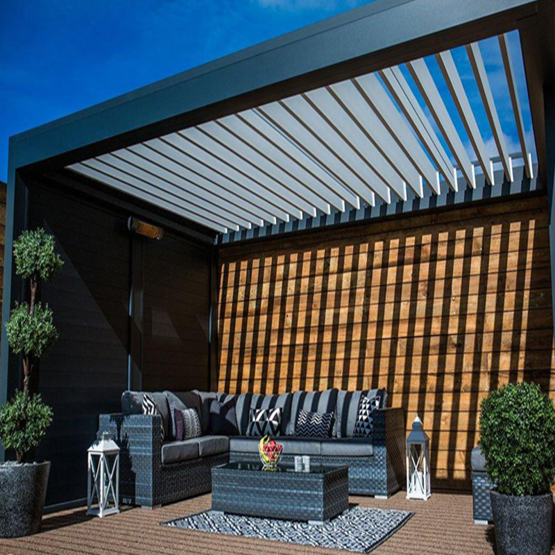 Smart Motorised Waterproof Aluminum Roof Louvered Pergola with Adjustable Roof Slats