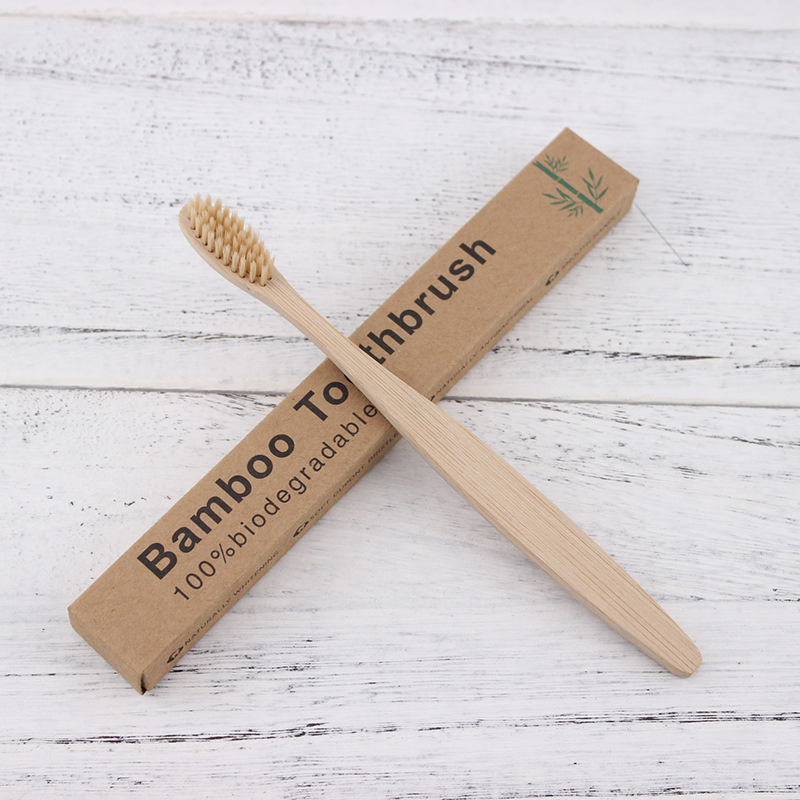 Natural Recyclable BPA Free Bamboo Wooden Toothbrush with Soft Bristles