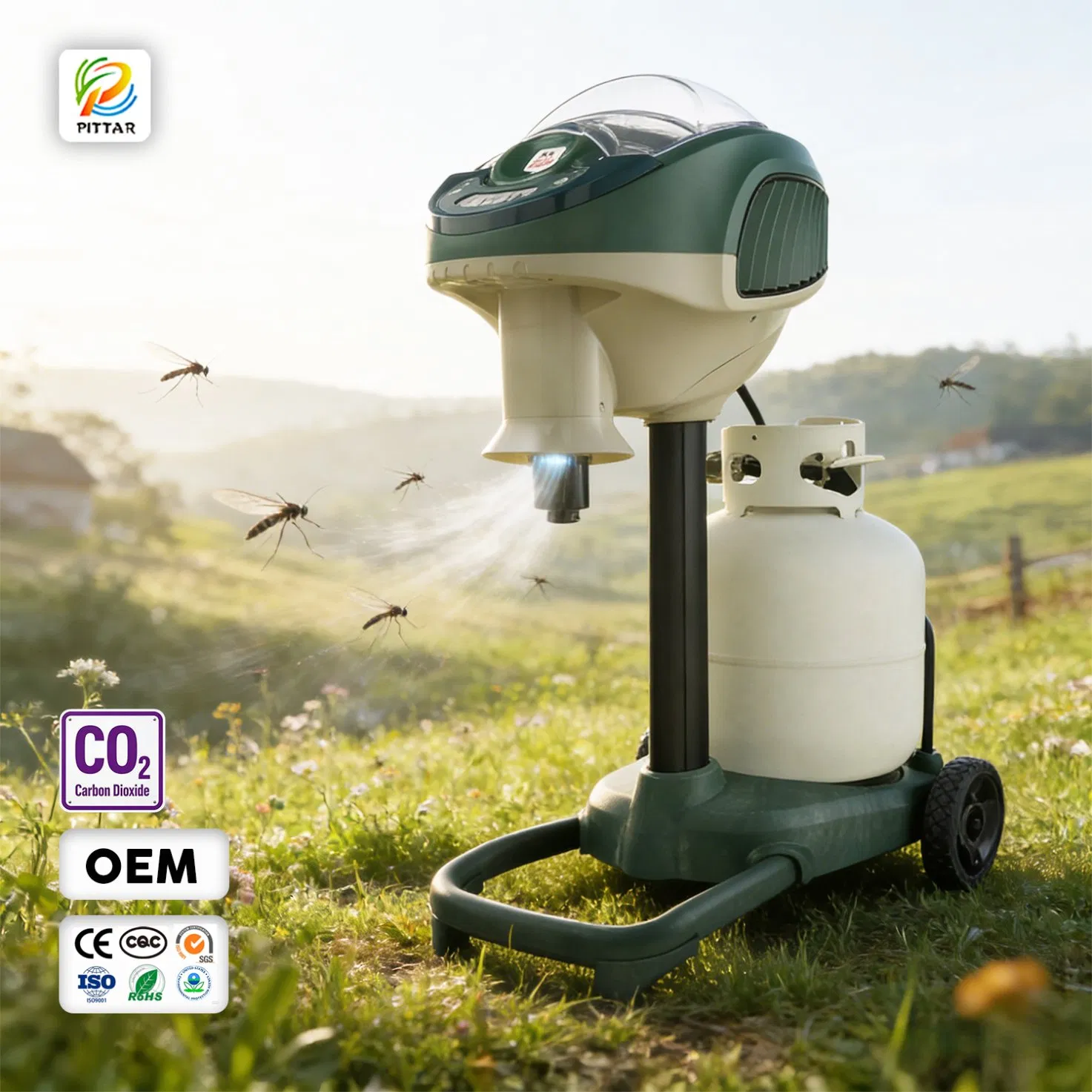 Advanced Efficient Weatherproof Outdoor Lawn Park Picnic LPG Gas Carbon Dioxide Powerful Suction CO2 Mosquito Killer Trap