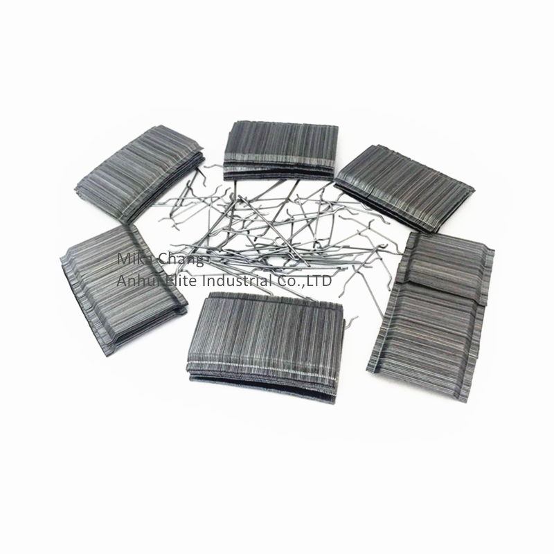 Diameter 0.55mm Length 35mm Hooked End Glued Steel Fiber for Shotcrete Elt-65/35