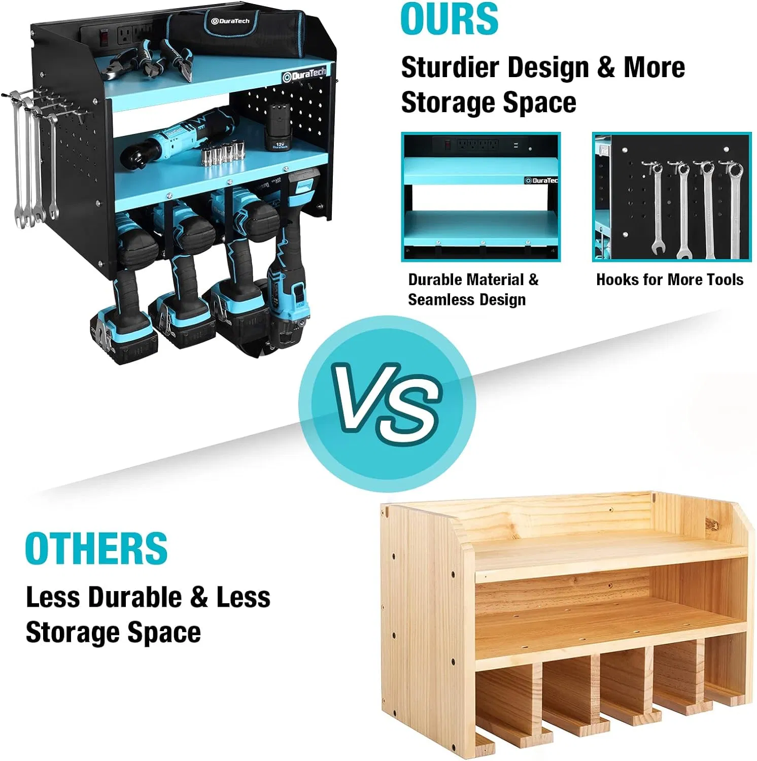 Drill Storage Rack Tool Organizer Drill Holder Wall Mount Organizer for Garage