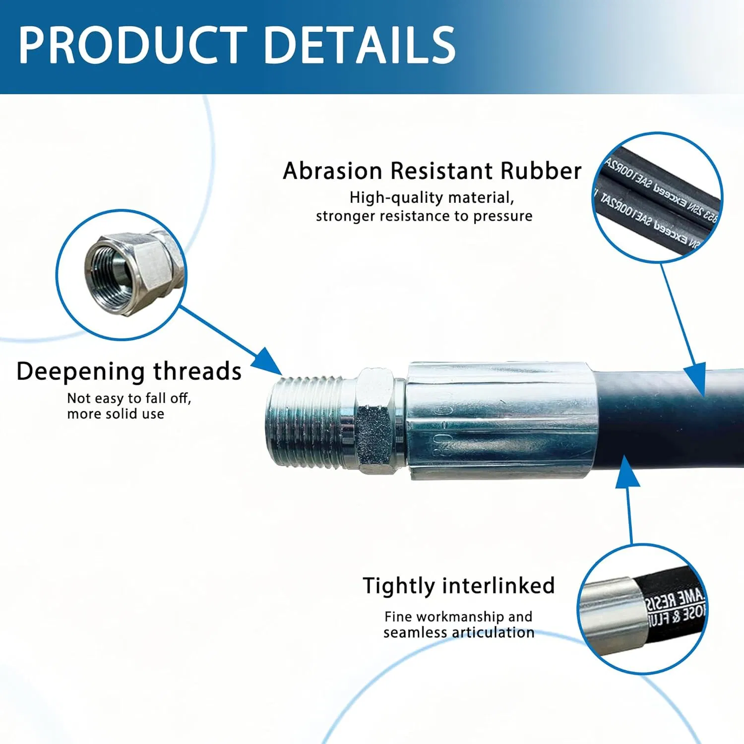 Гидравлический шланг SAE 100 R2AT 1/2" JIC для экскаватора