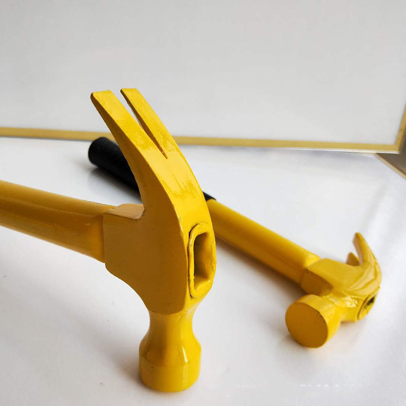 Carbon Steel Pipe Handle Claw Hammer Non-Slip Plastic Coated Decorative Tool Hammer