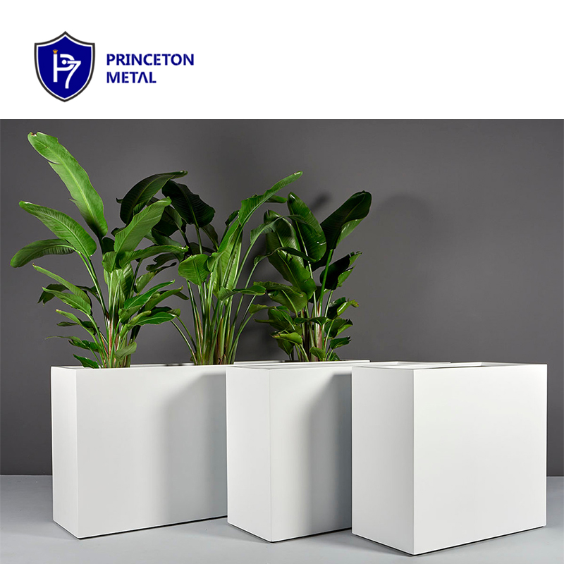 Кашпо алюминиевое квадратное уличное большое