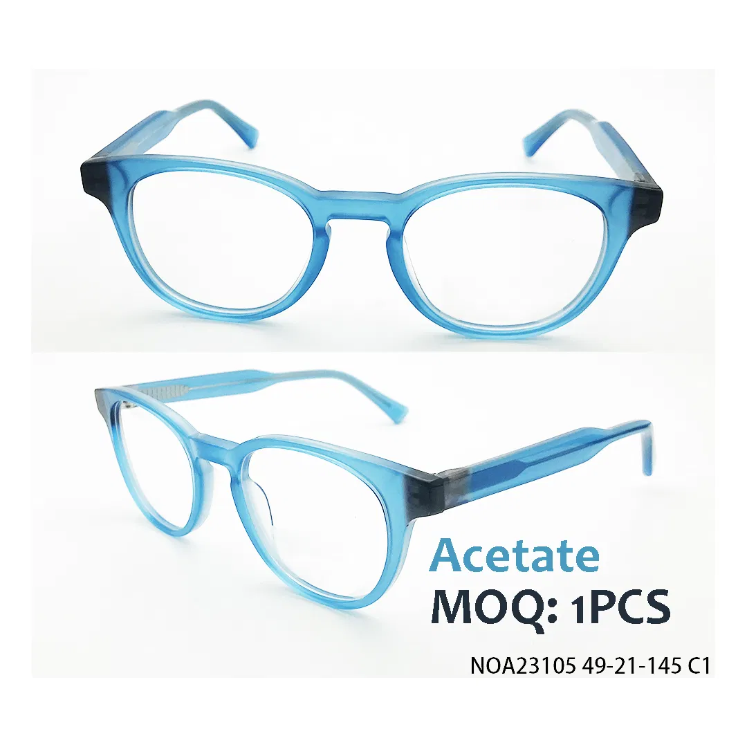 Retail Designer High-Quality Semi-Transparent Acetate Oval Fashion Optical Glasses Frames