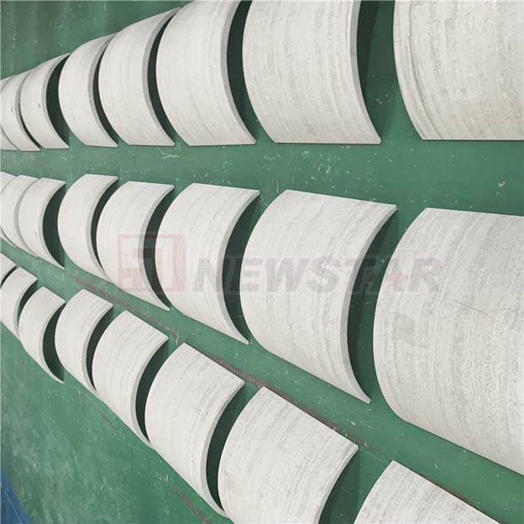 White Wooden Marble Interior Column Cladding Round Pillar Cladding