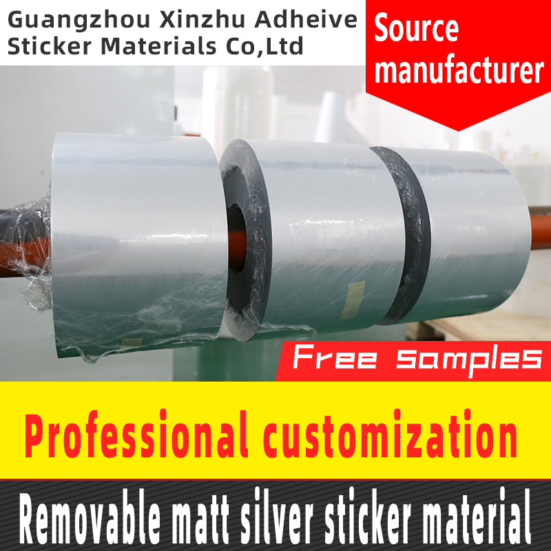 Manufacture Removable Adhesive Matt Silver Sticker Material