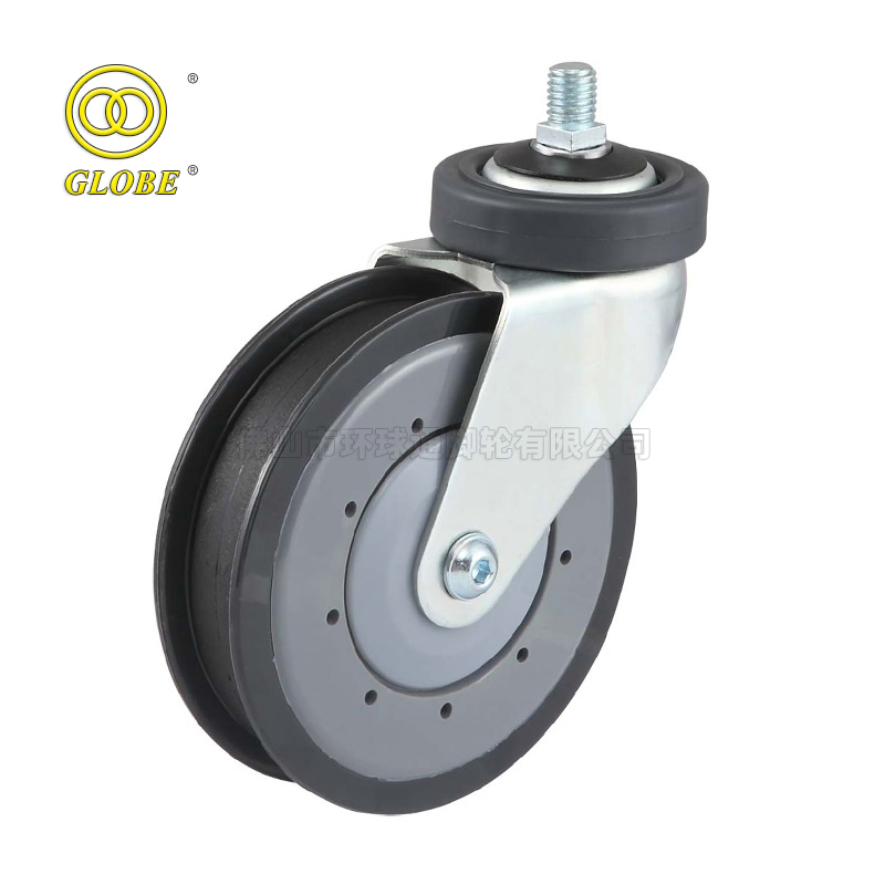 4" Threaded Stem Type Swivel Shopping Cart Caster