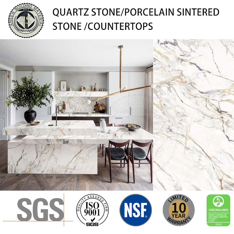 2cm 3cm Quartz Stone Countertops for Solid Surfaces/ Building Materials/ Home Decoration with SGS & CE Certificate
