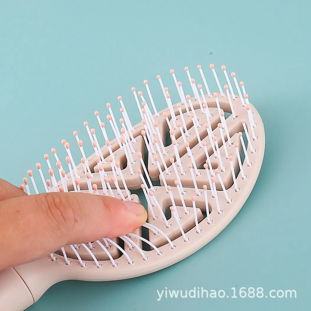 Soft Needle Hollow Ventilated Ribbed Arc Shaped Cute Animal Silicone Dual-Use (Dry & Wet) Fluffy Large Curved Comb