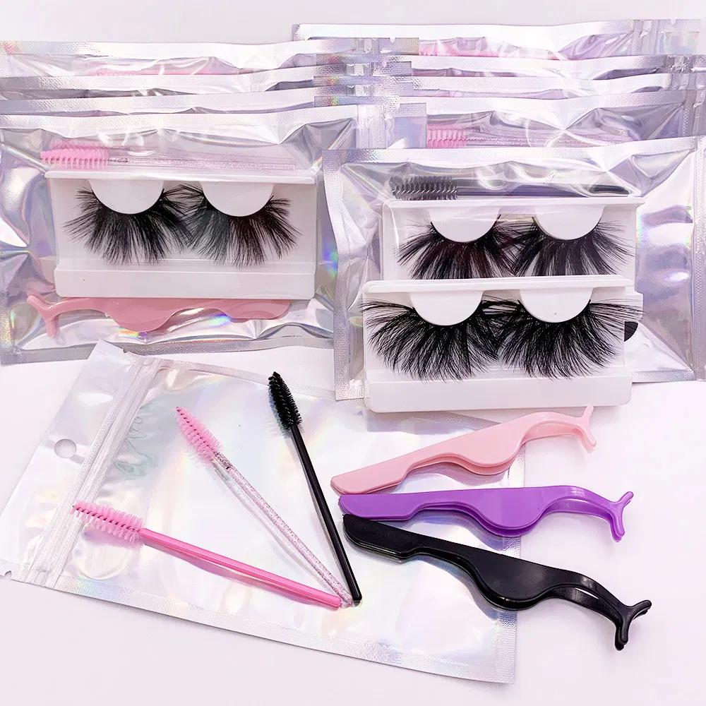 Wholesale Faux Mink Lashes with Eyelash Brush and Tweezers