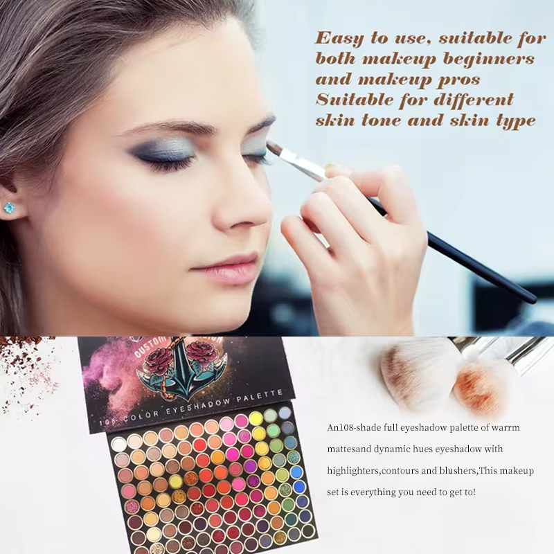 Ditong 108 Colors Professional Waterproof Maquillaje Matte Pearlescent Eye Shadow Performance Stage Makeup Eyeshadow Palette