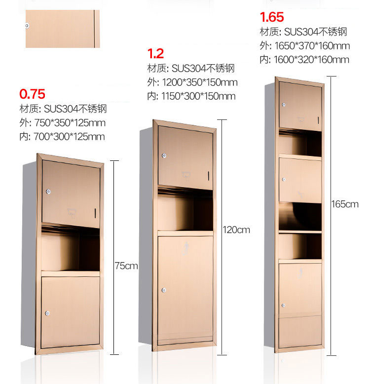 Stainless Steel Unit Electronic Hand Dryer Paper Towel Dispenser and Waste Receptacle 3-in-1 Multi Purpose Cabinets Combo