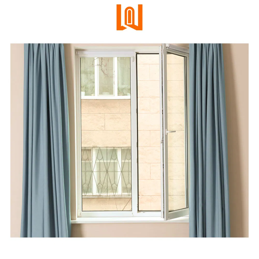 Wanjia Manufacture American Style Villa PVC Tempered Glass Plastic Casement Window