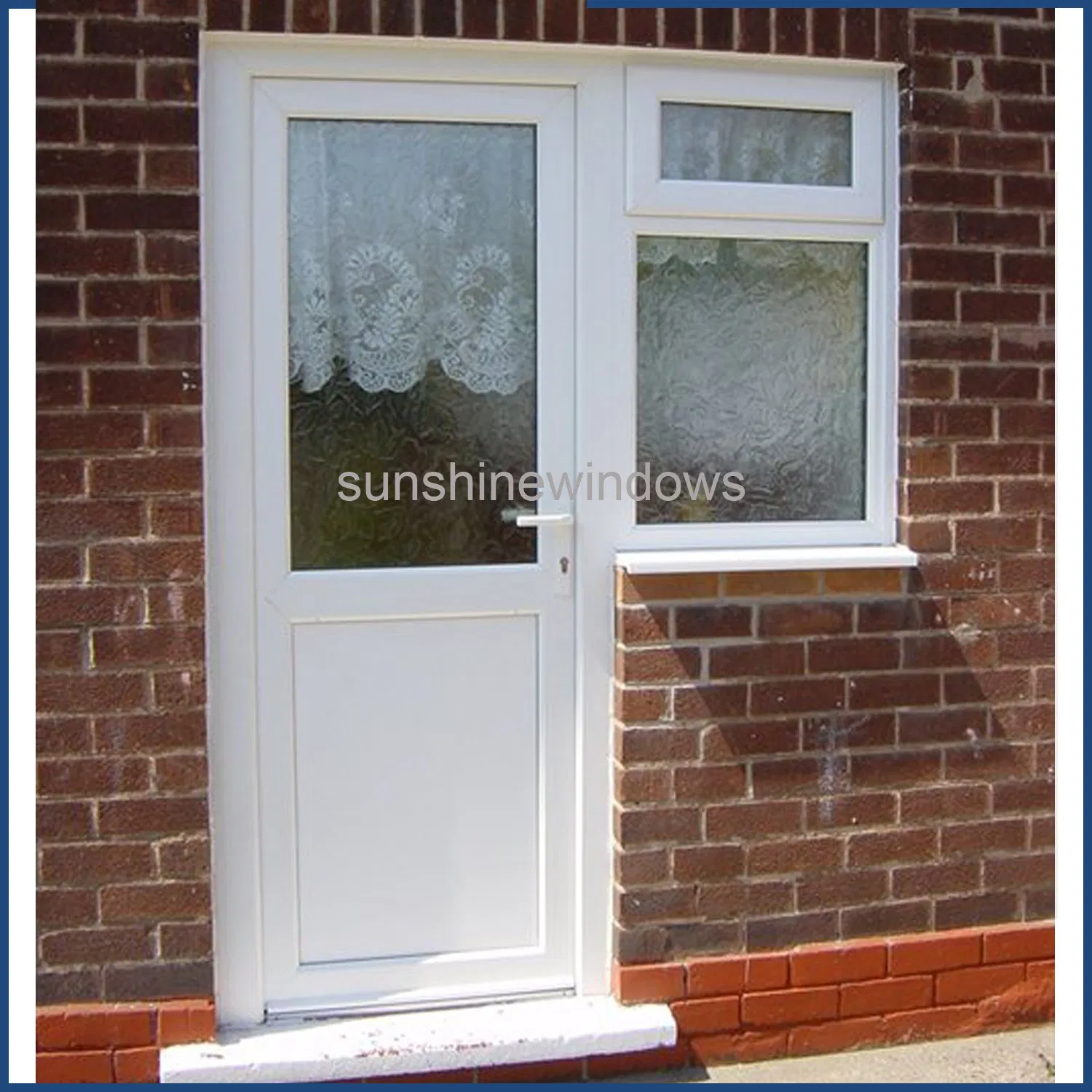 Customized White Color UPVC Double Door Design with Insulated Glass