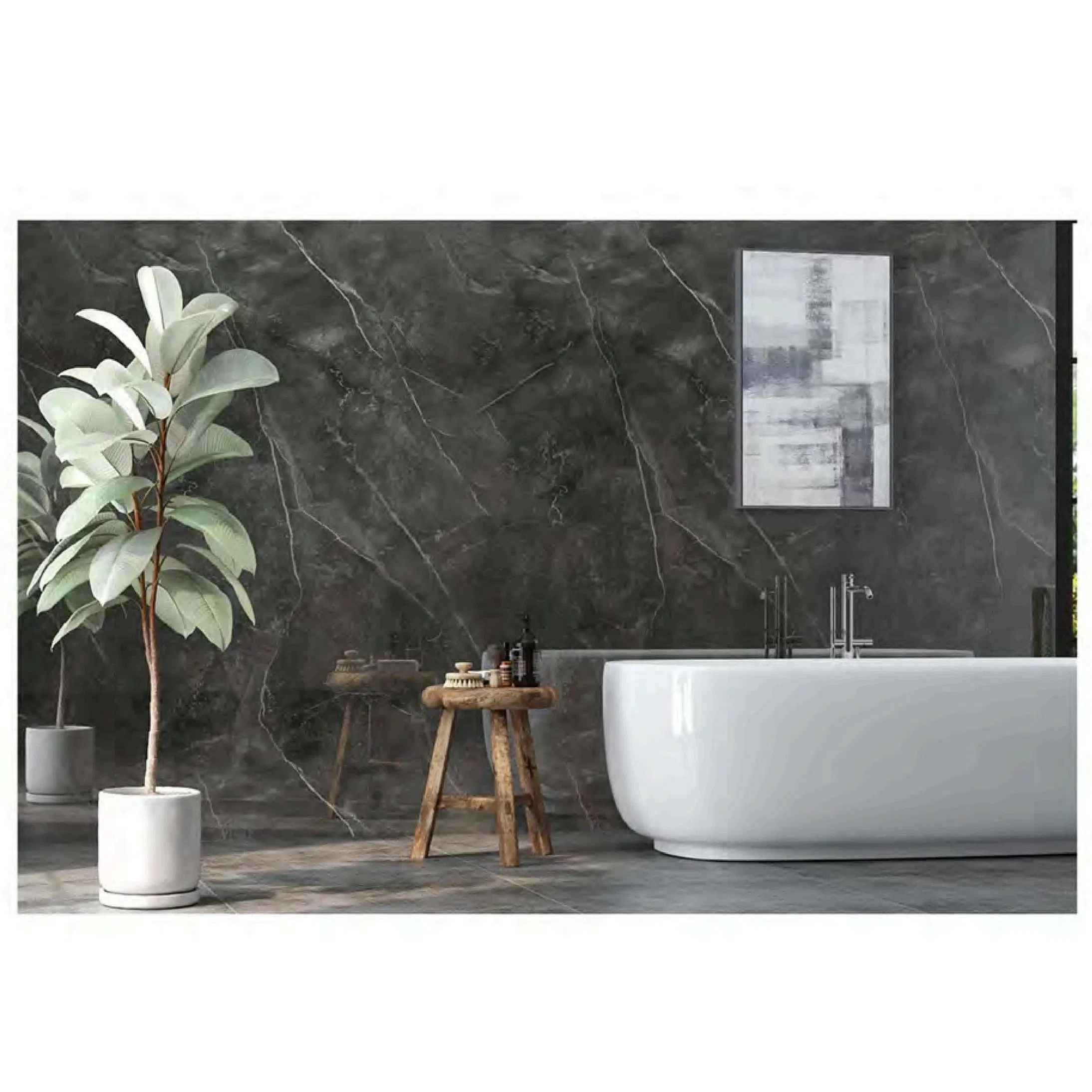 Spc Wall Panel Marble Bathroom Shower Waterproof PVC Plastic Stone Marble Wall Board Interior Decorative Panels