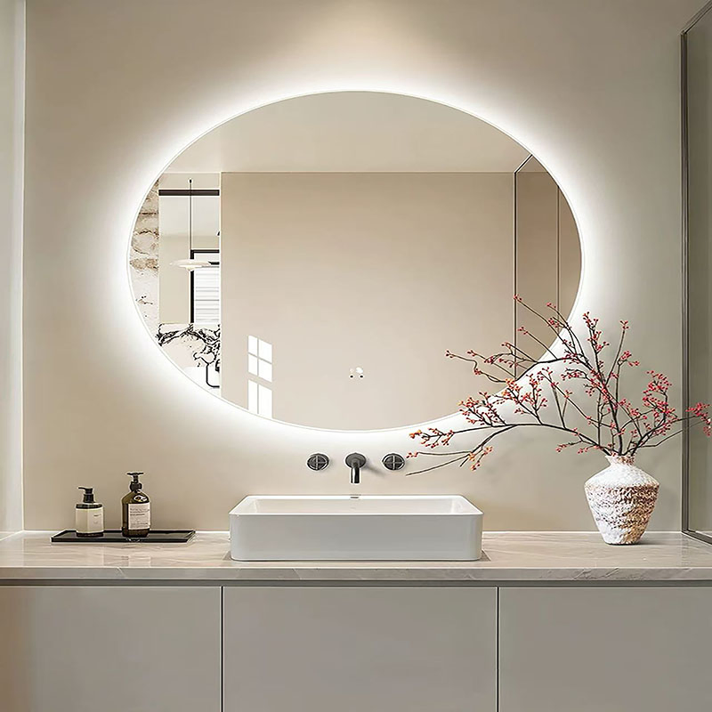 OEM Smart LED Mirror with Anti-Fog Custom Shape Bathroom Vanity Mirro