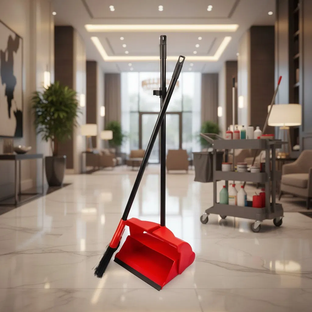 30cm Commercial Cleaning Windproof Upright Broom and Dustpan Set