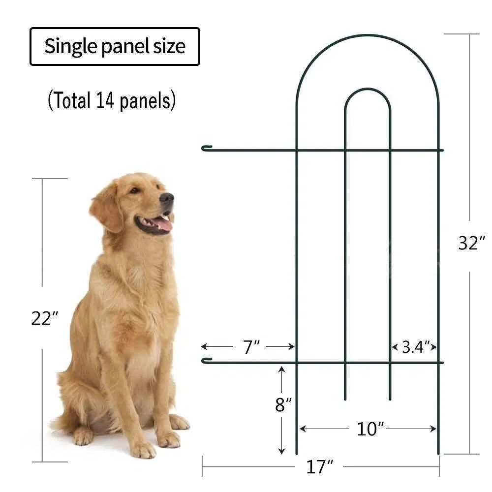 Decorative Garden Border Fence 18inch X 10FT Green Landscape Metal Wire Folding Fence