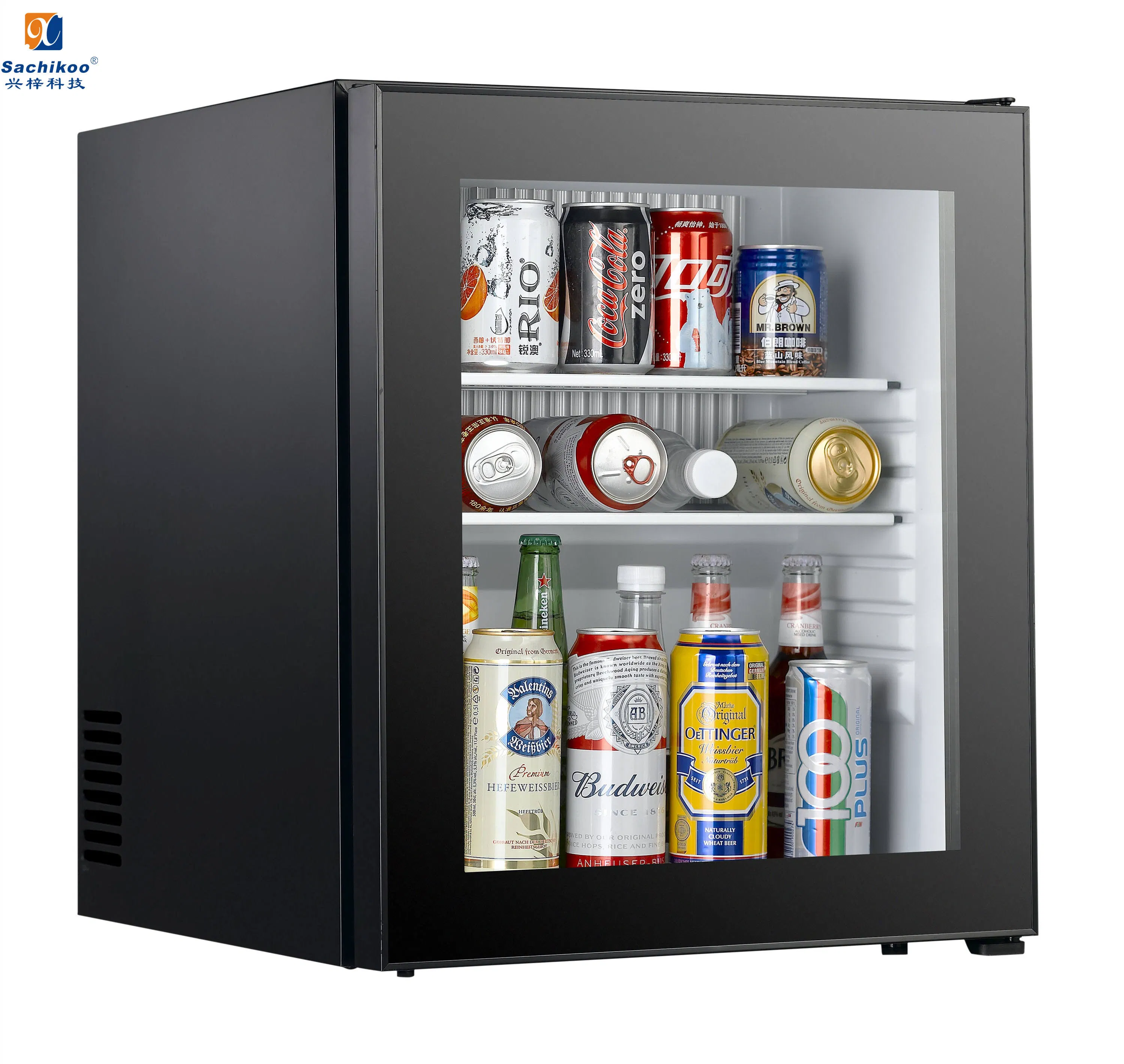 60L Luxury Glass Door Mini Fridge Portable Electric Minibar Hotels New Condition UK RoHS Certified Household Use