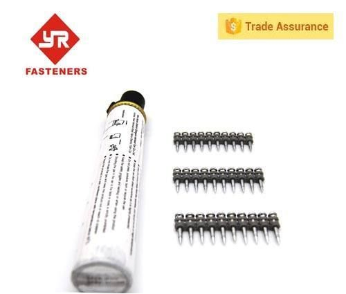 Strip Collated Gas Nails for Concrete Fastening - Galvanized Plastic Drive Pins for Gas Nail Guns (Toua / Hybest Compatible)